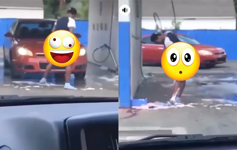 Ondertussen in de Carwash: Vrouw wil helemaal schoon zijn voor Tinder-date?
