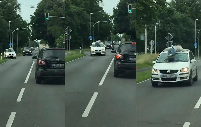 Ondertussen in het Duitse Krefeld... Krijgt iemand een lift cadeau!