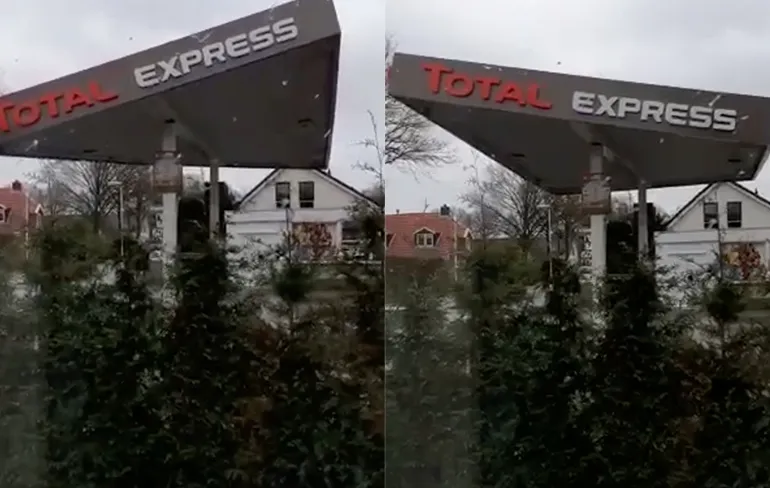 Ondertussen in Kollumerzwaag: He tankstation, je dak danst!