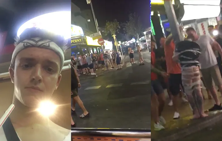 Ondertussen in Magaluf: Iemand vastgemaakt met duct tape