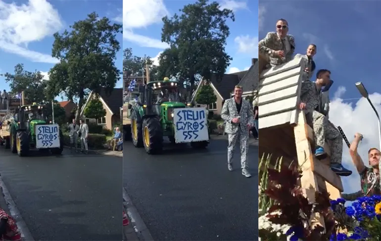 Ondertussen op Bloemencorso Roelofarendsveen... Steun Gyros 555