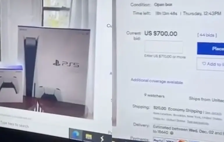 Ondertussen op eBay: Lege Playstation 5 doos gaat weg voor 700 dollar...