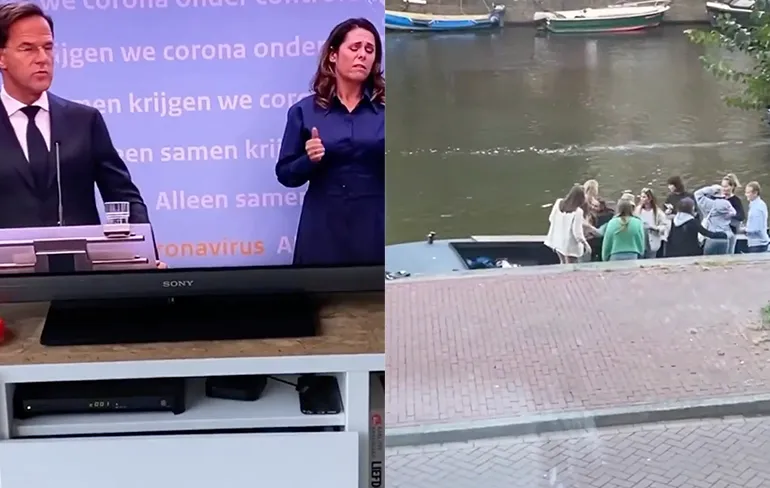 Ondertussen tijdens de persconferentie van 18 september in Amsterdam