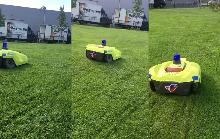 Op zeker coolste grasmaaier die je vandaag zult zien!