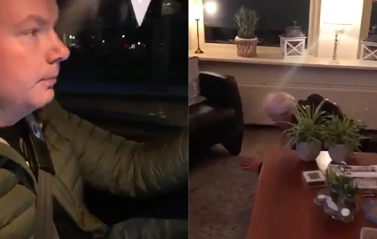 Opa en oma worden gigantisch te grazen genomen door kleinzoon