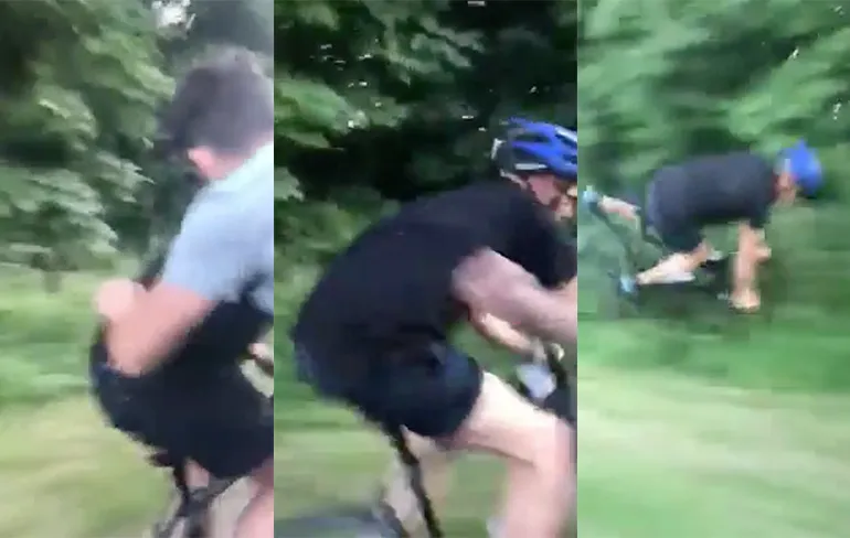 Ophef over video waarin wielrenner van weg wordt geduwd