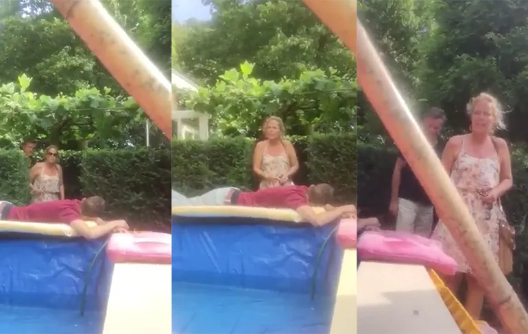 Ouders komen thuis van vakantie en maken kennis met zwembad...