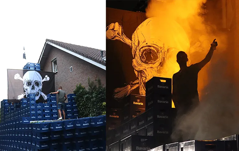 Ouders van Bob komen thuis en treffen piratenfort van 2500 bierkratten aan