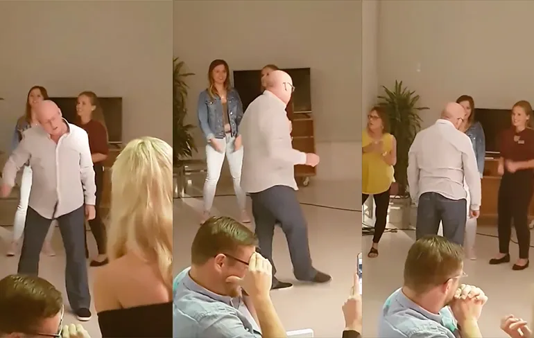 Ouwe snoeperd voelt zich weer even de koning van de dansvloer in Spanje