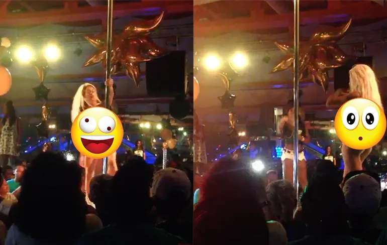 Paaldanseres laat de hele zaal schrikken met haar act