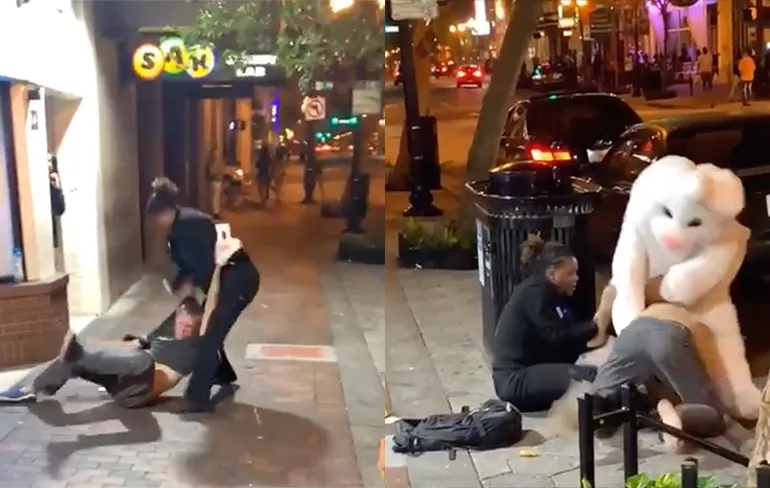 Paashaas in Orlando doet even gezellig mee met matpartij