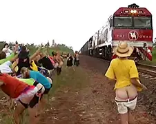 Passagiers The Ghan trein krijgen volle maan te zien