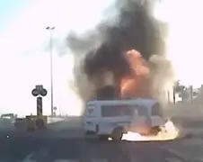 Pijnlijke beelden van een levende verbranding in Rusland