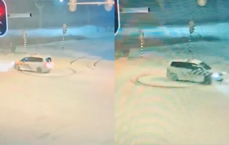 Politie draait Donut op kruising in Gelderland