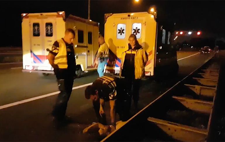 Politie neemt dronken bijrijder na crash op A15 stevig onder handen!