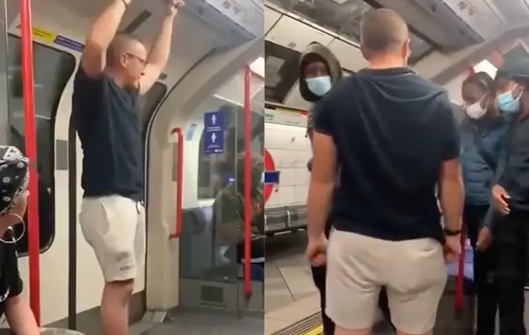 Racist wordt even keihard in slaap geslagen in metro van Londen