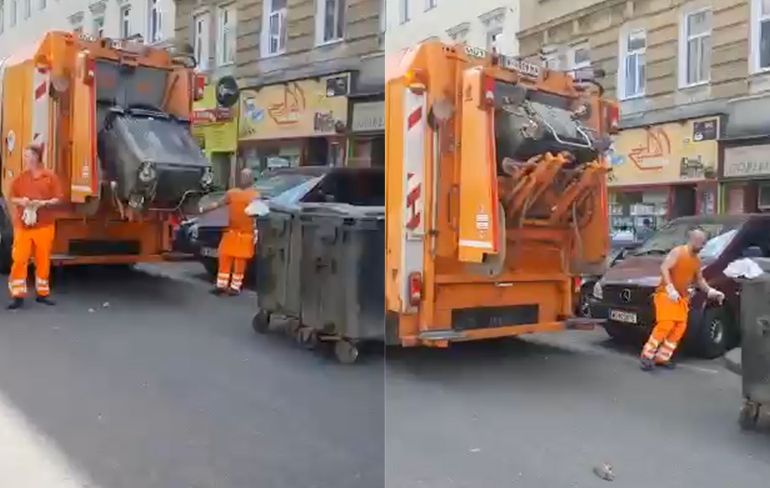 Ratten vluchten in paniek uit vuilniswagen in Wenen