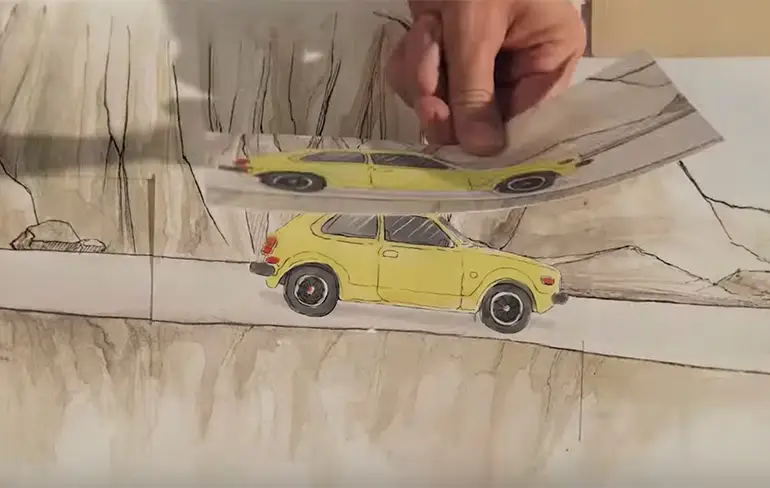 Reclamebureau Honda erg creatief geweest met papier