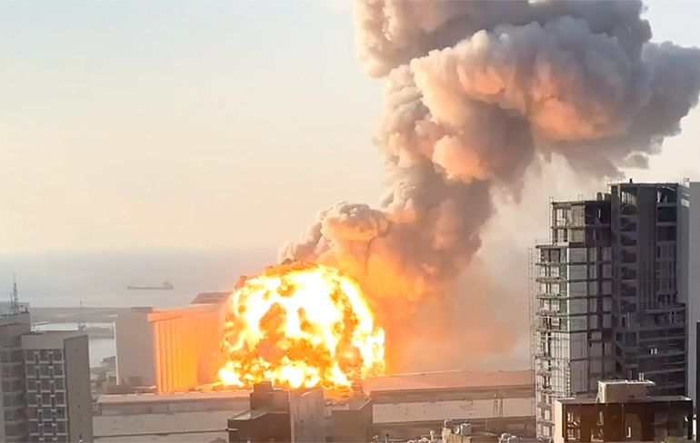 Reconstructie van de explosie in de haven van Beiroet