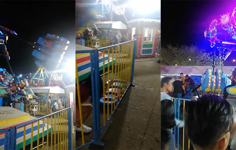 Ritje in kermisattractie op de Filipijnen is ineens angstaanjagend