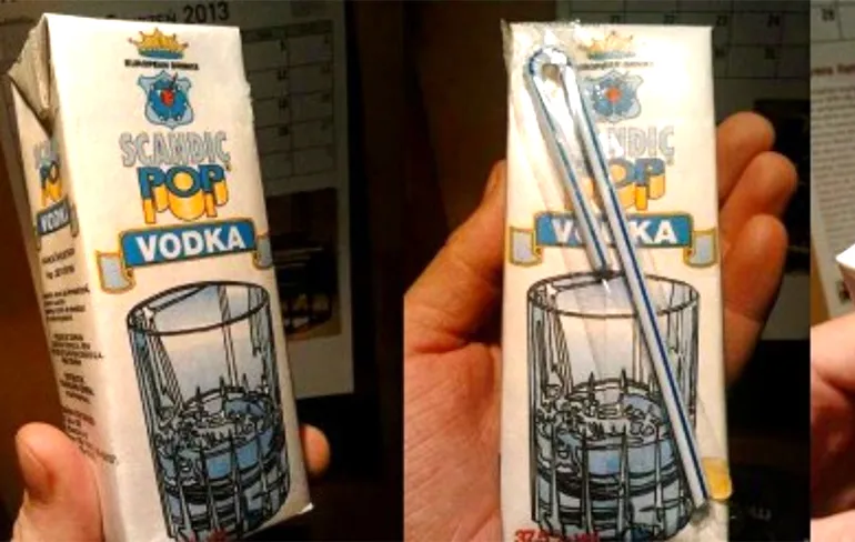 Roemenen hebben het goed voor elkaar: Vodka in pakjes met rietje