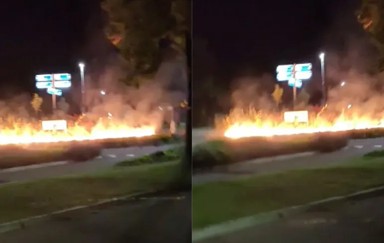 Rotonde in Oostmarsum heeft letterlijk een vuurdoop gehad