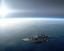 Ruimtevaarders ISS bekijken steden vanuit ruimte