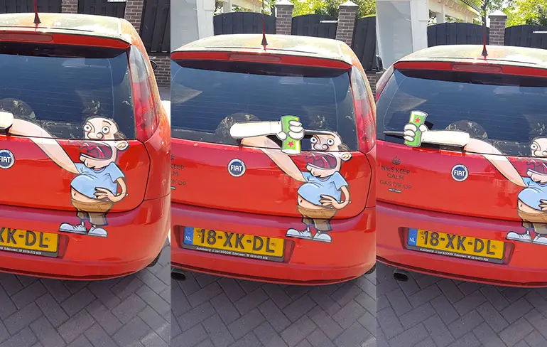 Ruitenwisser houdt wel van een drankje!