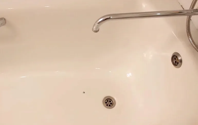 Rus wil spinnetje door de badkuip spoelen, maar dat gaat "miski"