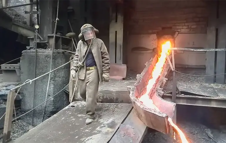 Russische staalwerker doet een truc, hoe dan?