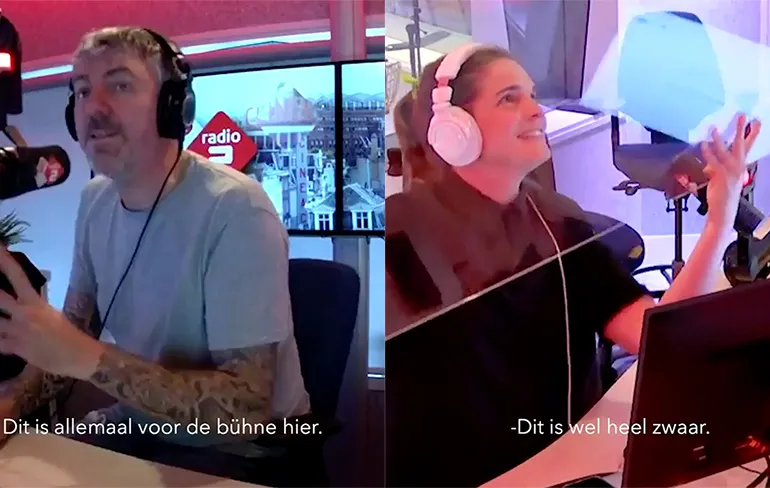 Ruud de Wild verwijdert plexiglasscherm en zendermanager grijpt gelijk in