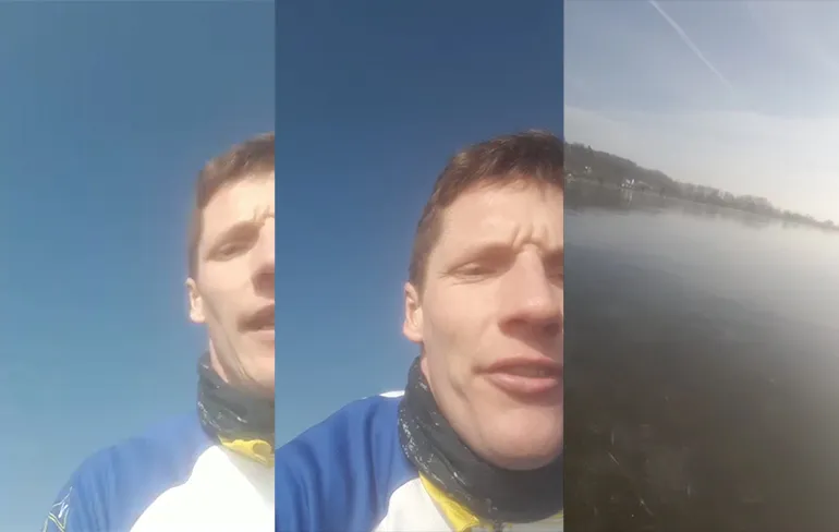 Schaatser laat zien dat ijs kraakhard is