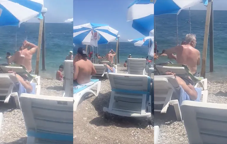 Schilder zal niet zo snel verbranden op het strand