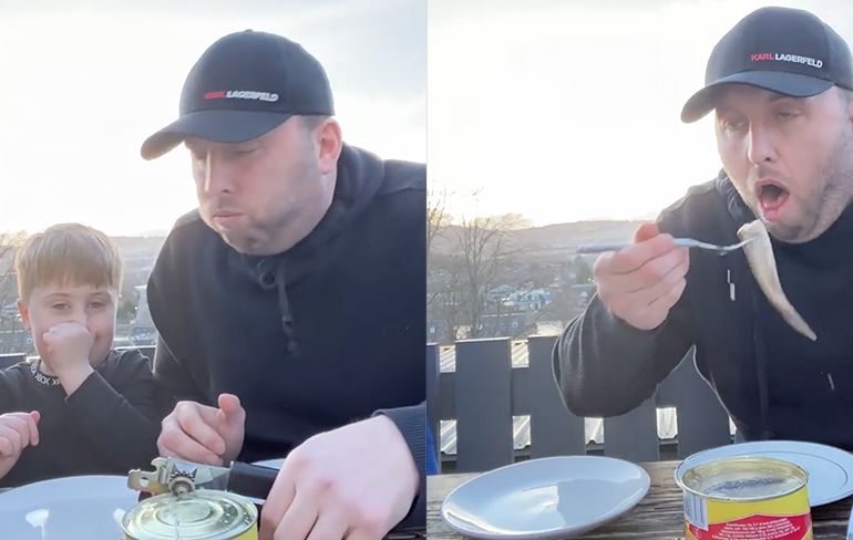 Schotse vader waagt zich aan de Surströmming uitdaging