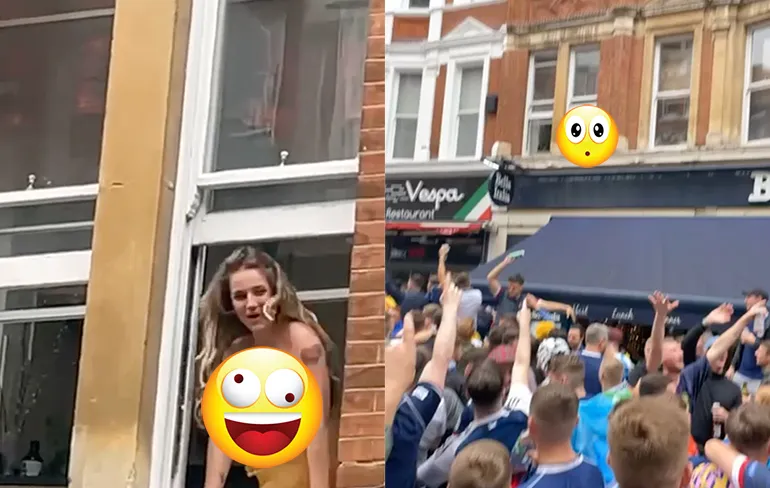 Schotse voetbalsupporters hebben het enorm naar hun zin in Engeland