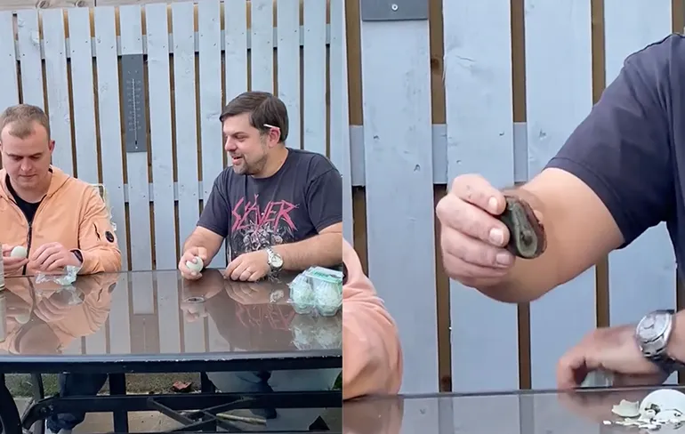 Schotten verorberen Chinese delicatesse "het Duizendjarig ei"