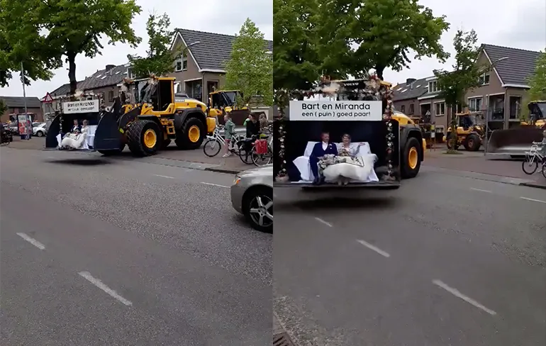 Shovelmachinist stapt in huwelijksbootje
