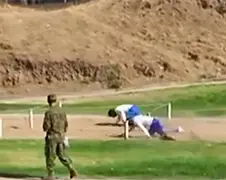 Soldaten Chili hebben zware obstakel race