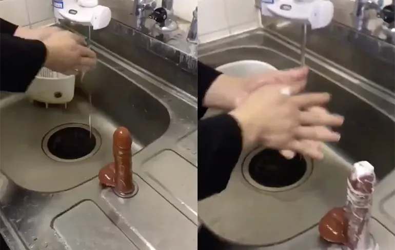 Speciaal zeeppompje die je laat werken voordat je handen kunt wassen