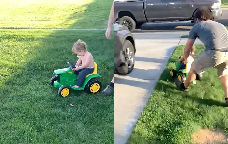 Speelgoed trekker is een beetje opgevoerd