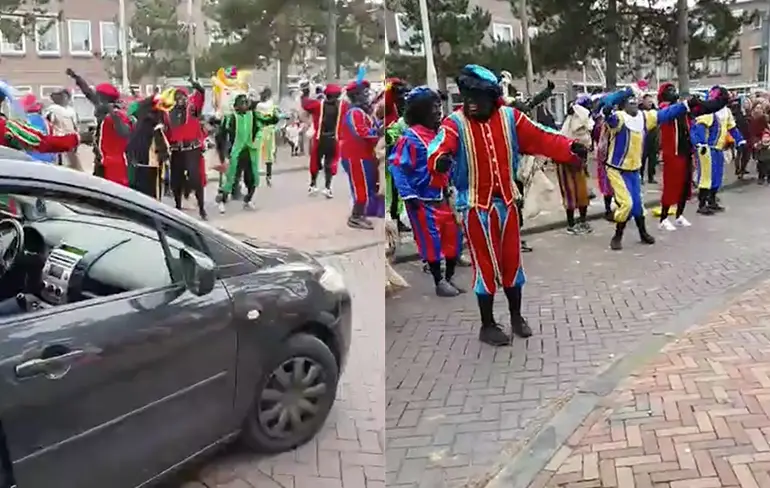 Spontane verboden Sinterklaasoptocht in Duindorp gestopt door de politie
