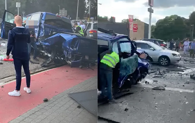 Spookrijder richt ravage aan in Belgie: 13 voertuigen aangereden