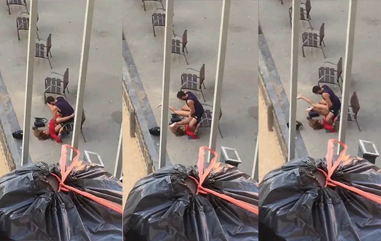 Stelletje doet ingewikkeld standje op klaarlichte dag in Barcelona