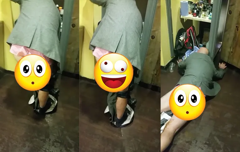 Te ver heen en duidelijk een donker bruin ongelukje gehad