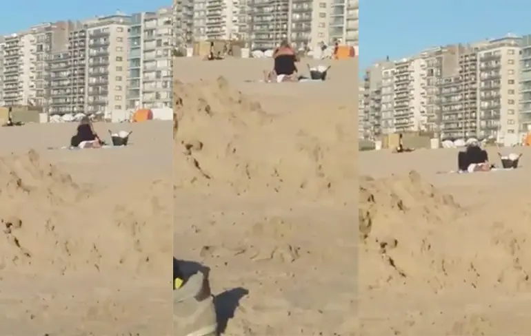 Temperatuur voor koppeltje op strand van Blankenberge ook onhoudbaar!