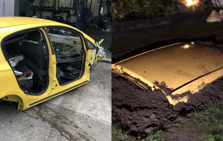 Terug van huwelijksreis: Vrienden versierden huis en begroeven auto in tuin