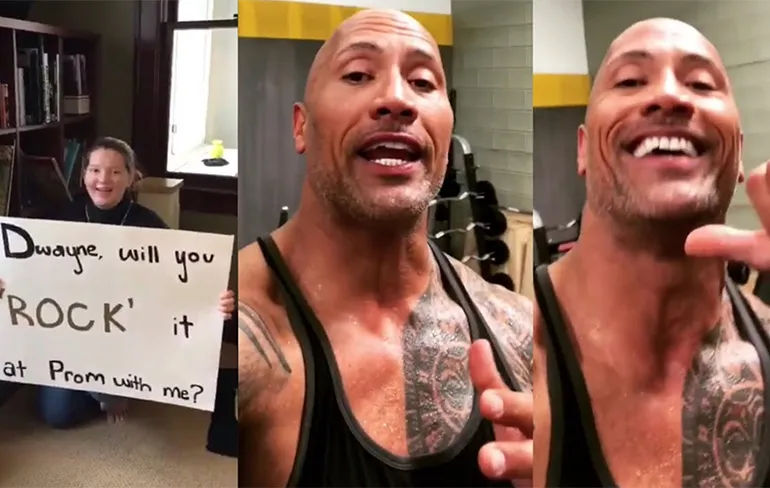 The Rock heeft verrassing voor meisje die hem mee vroeg naar Prom