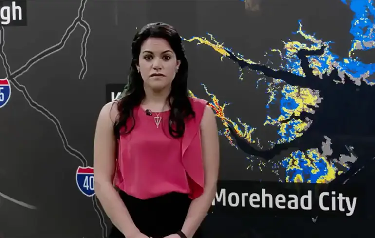 The Weather Channel doet weerbericht 2.0 tijdens orkaan Florence