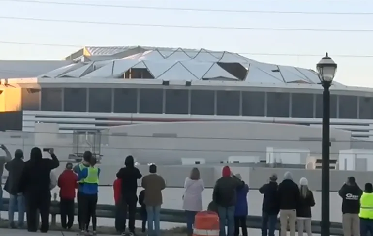 The Weather Channel had niet zo'n goede livestream van implosie Georgia Dome