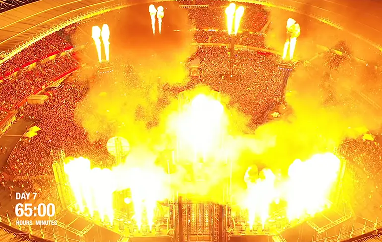 Timelapse laat zien wat er nodig is voor een avondje rocken op Rammstein